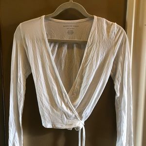 Wrap around cotton long sleeve